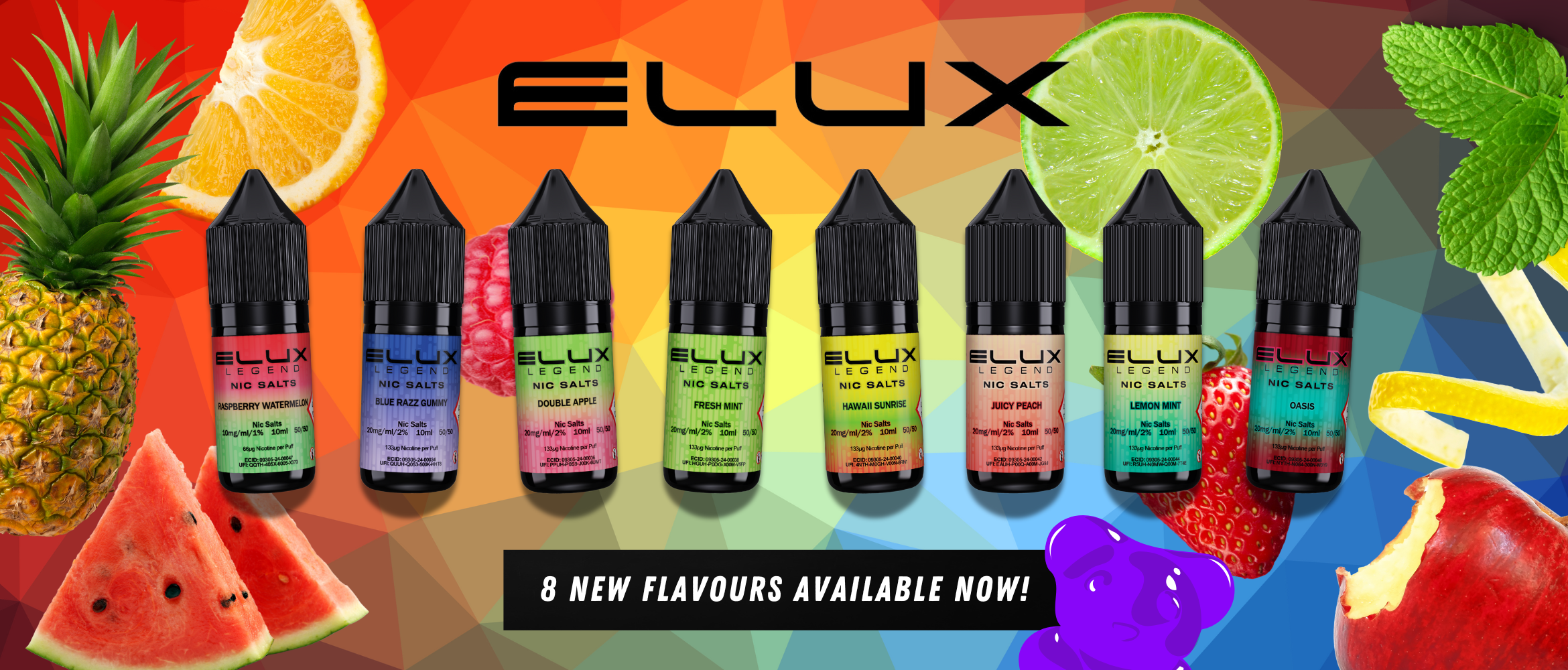 Elux Legend 8 NEW Nic Salt Flavours 2025