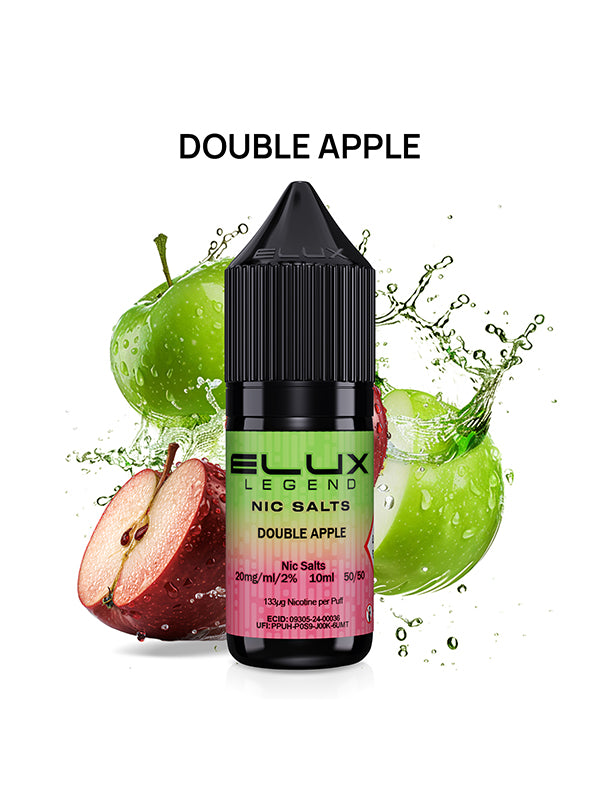 Elux Legend Double Apple Nic Salt E-Liquids with Red & Green Apples