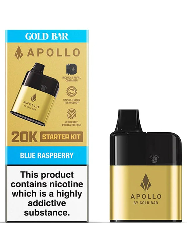 GOLD BAR Apollo Prefilled Pod Kit Blue Raspberry